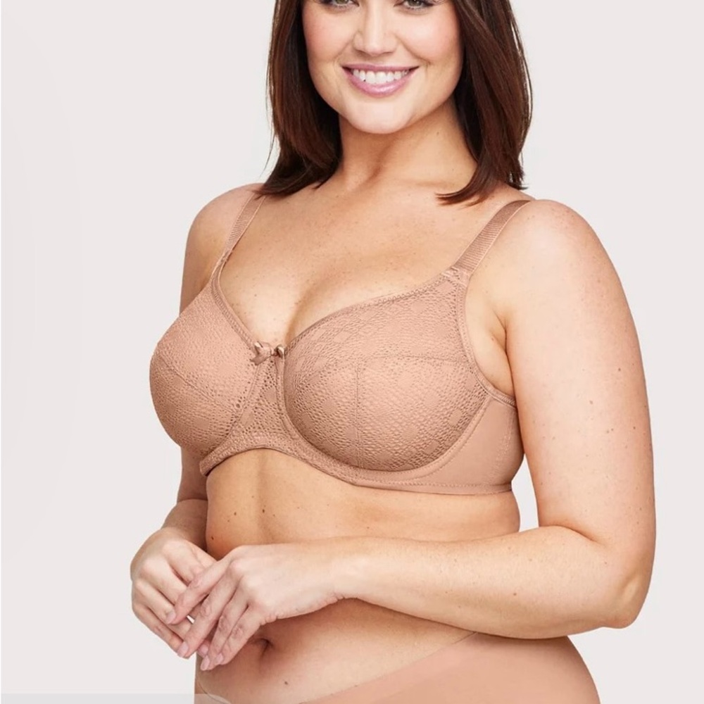 Glamorise Elegant Tan Bra style 9855 support lace